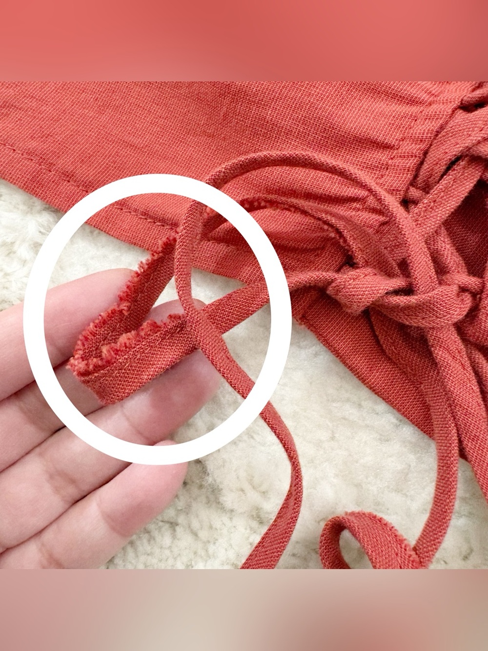PacSun LA Hearts Rust Red Lace-Up Long Sleeve Crop Top Small - Picture 10 of 12
